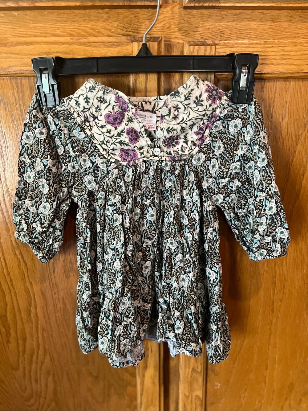 Zara Infant Floral Boho Dress with Quilt Accents